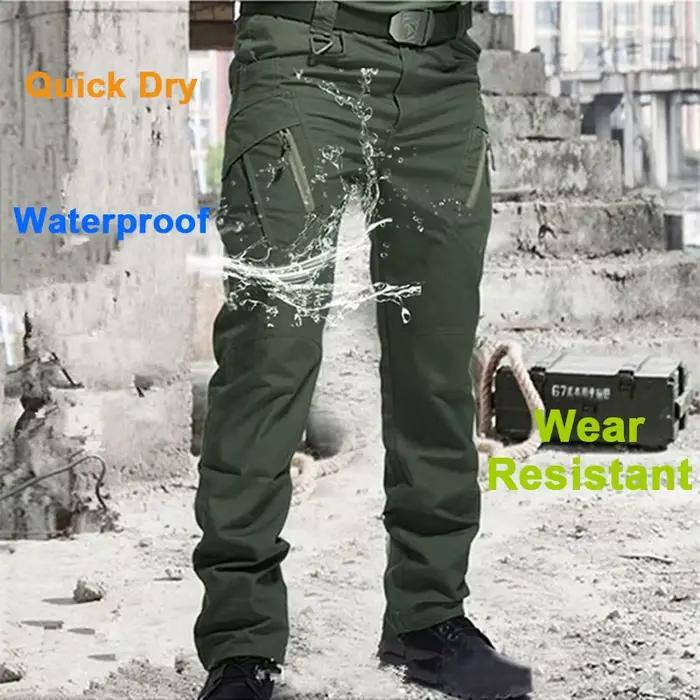Pantalon cargo tactique homme été imperméable multi-poches randonnée travail entraînement