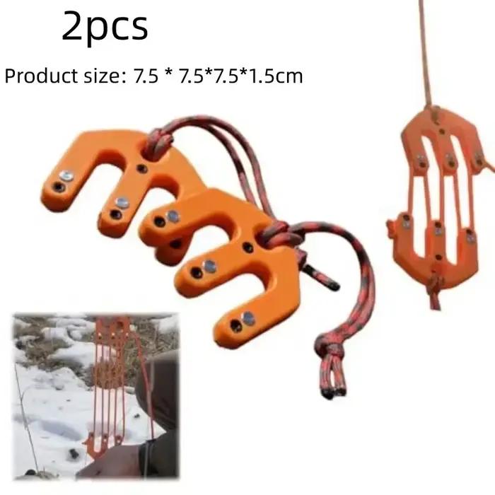 Système de palans et de poulies pour levage, équipement de chasse, outils de transport robustes pour le camping en extérieur