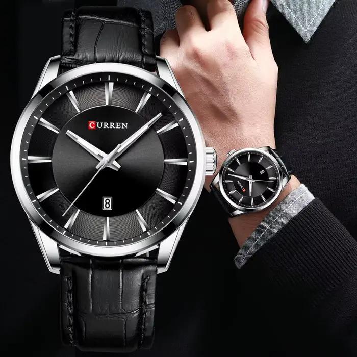 Montre homme CURREN quartz cuir - Marque luxe affaires bracelet cuir reloj hombres horloge poignet