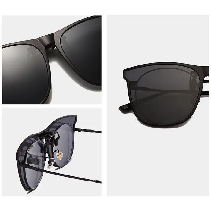 VIVIBEE Lunettes de soleil à clipser relevables surdimensionnées polarisées pour hommes 2026, photoc