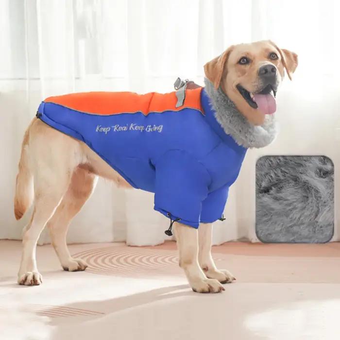 Veste d'hiver pour chien avec grand col en fourrure