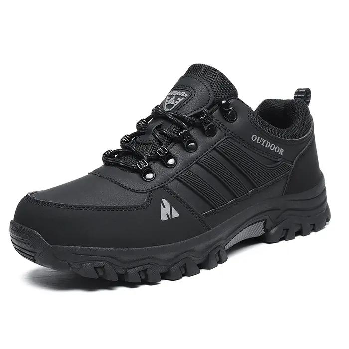 Chaussures de randonnée pour hommes en plein air imperméable en cuir anti-dérapant confortable chasse