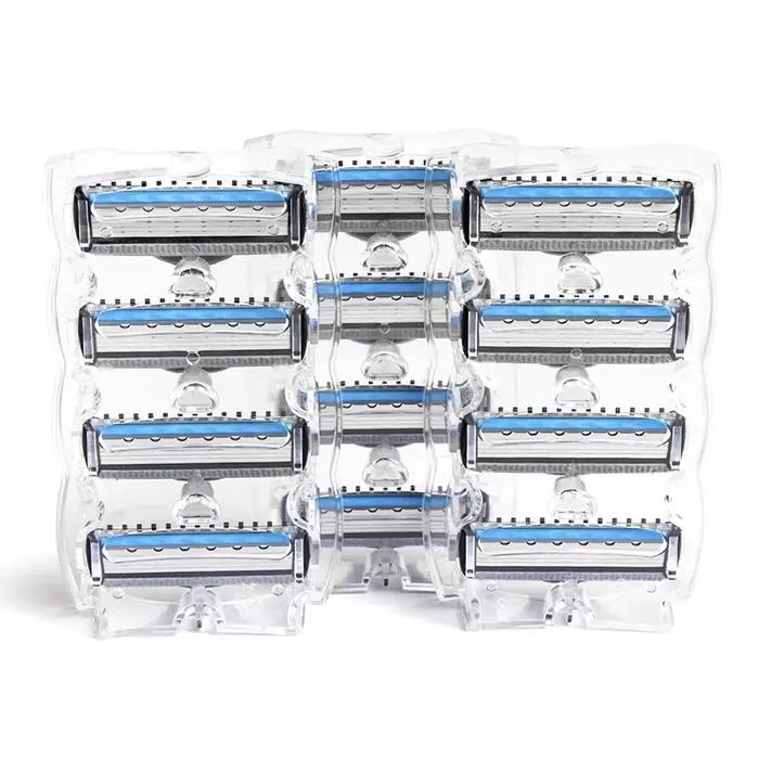 Qraser-rasoir pour hommes, rasoir manuel série bleue, recharge X5, lame Plus 1 lame de coupe, 12 car