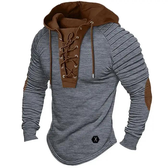 Vêtements pour hommes musculaires. Sweat à capuche de couleur unie. T-shirt