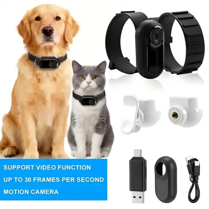 Caméra de collier pour animaux de compagnie HD 1080P