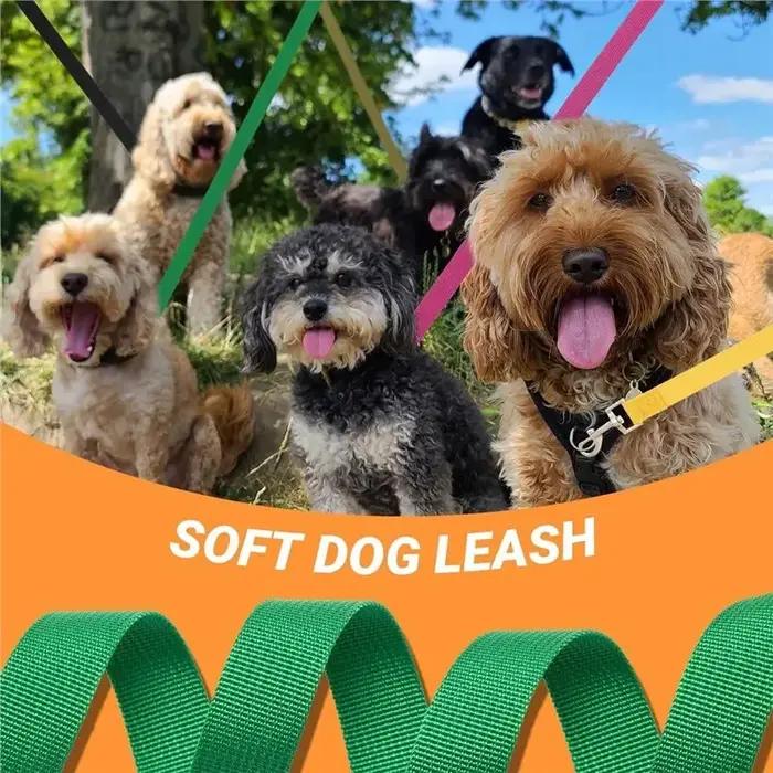Short Laisse pour chien de 6 pieds avec crochet pivotant - 12 pièces pour chiens de petite