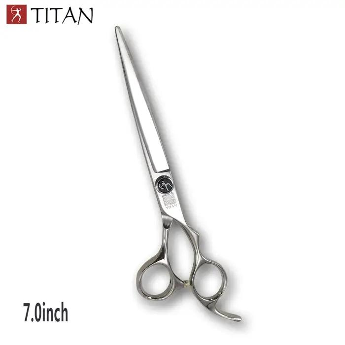 Titan-Ciseaux incurvés en acier inoxydable, Ciseaux de coiffeur professionnels, Ciseaux de cheveux a