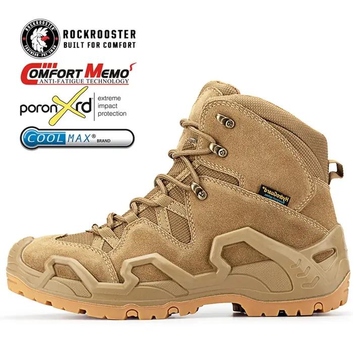 ROCKROOSTER-Chaussures de randonnée imperméables pour hommes, baskets en cuir de vache, bottes de ch