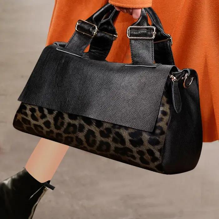 Aidrani sac à main en cuir véritable 2025 sac de mode pour femmes premium imprimé léopard marque de luxe sac en peau