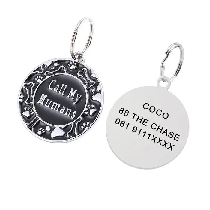 Étiquette d'identification de chien de compagnie gravée gratuitement, étiquette d'identification personnalisée pour chat et chiot, accessoires de collier de chien de compagnie, étiquettes de nom Anti-