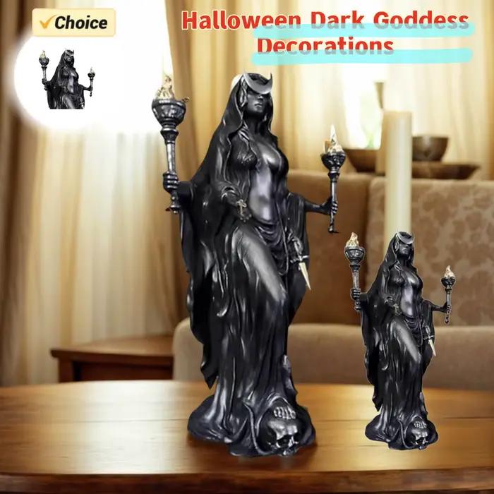 La sorcière de la nuit hécate déesse grecque avec ses chiens de Sculpture magique sous-monde lumière messager résine Statue