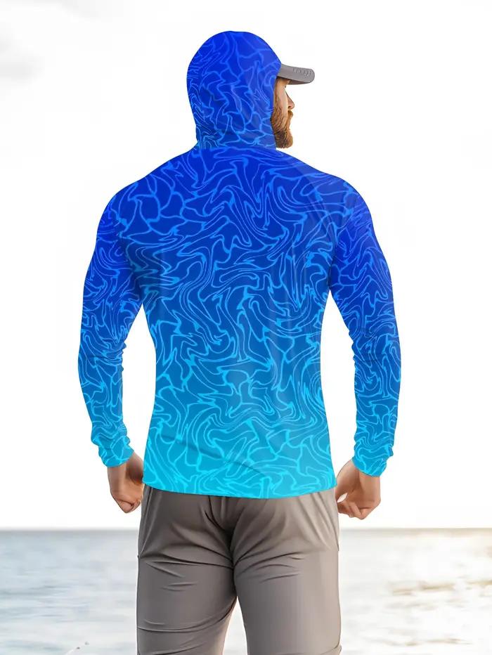 Veste de pêche pour homme avec capuche polyester protection uv pour hommes randonnée plage activités estivales