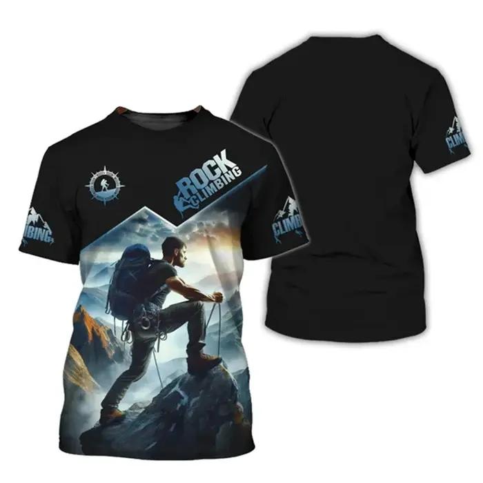 T-shirt homme à manches courtes imprimé en 3D, style décontracté et confortable pour hommes, femmes et enfants, idéal pour l'escalade, le sport et les occasions quotidiennes