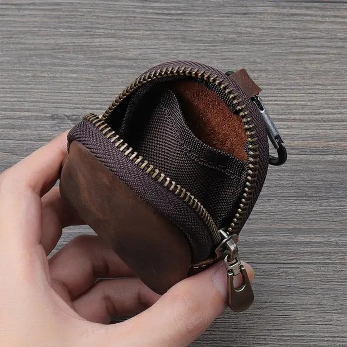 Mousqueton en cuir PU multicolore rétro mini porte-monnaie porte-clés portefeuille unisexe style décontracté polyvalent pour femmes et hommes occassions spéciales et quotidiennes