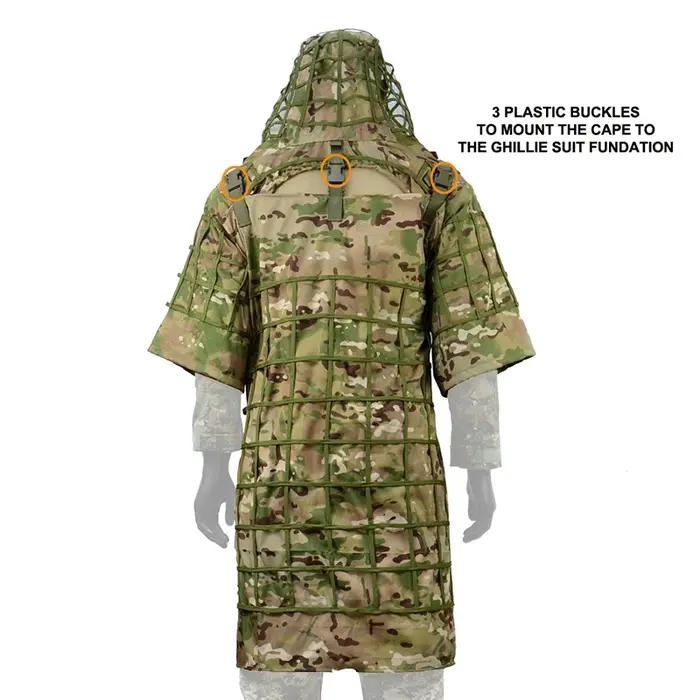 Cape Ghillie ROCOTACTICAL en Polyester pour Chasse, Airsoft, Photographie de Faune et Halloween Occasions Spéciales