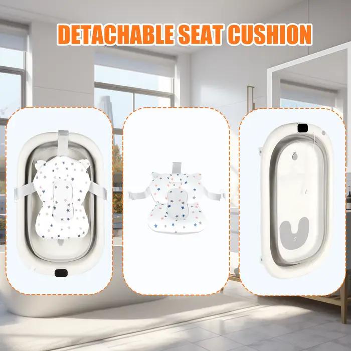 Baignoire Bébé Pliable - Avec Coussin De Bain Et Thermomètre Intégré - Idéal Pour Cadeau De Naissan