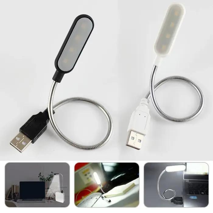 Mini 4 LED lampe de livre Portable USB lecture lampe de nuit blanc/couleur chaude Table lampe de bur
