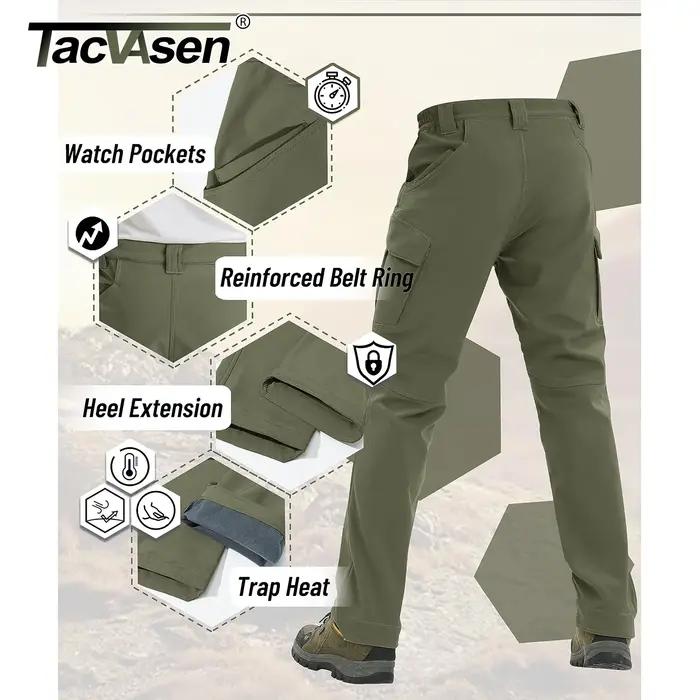 Pantalon hiver chasse TACVASEN IX9 Softshell thermique imperméable cargo homme outdoor chaud