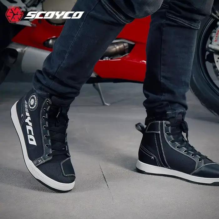 SCOYCO-Chaussures d'équitation de moto décontractées pour hommes, bottes Piedmont, bottes de protection, vêtements de degré d'automne, quatre saisons