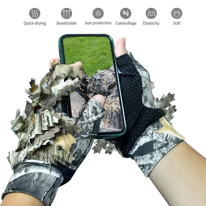 Gants de chasse camouflage arboricole tactiques pour hommes et femmes - Équipement