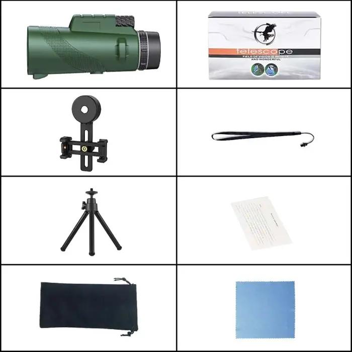Télescope monocular 80X100 HD longue portée 8000m avec trépied - zoom puissant chasse camping extérieur