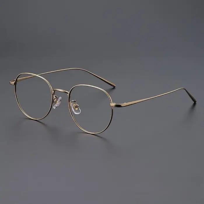 FIRADA mode confort lunettes de luxe rétro rond titane lunettes optique Prescription lunettes cadre