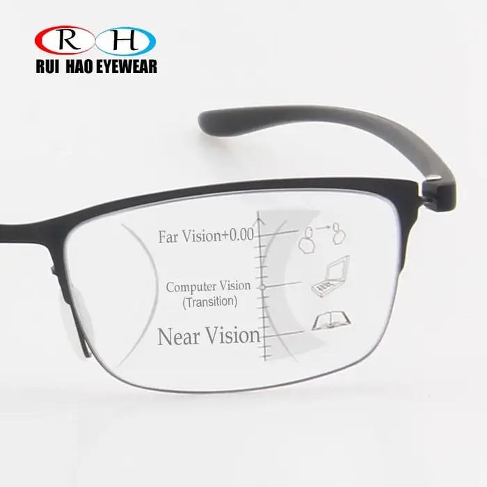 Lunettes progressives Anti-rayons bleus, pour lecture presbytie, monture à la mode, verres transpare