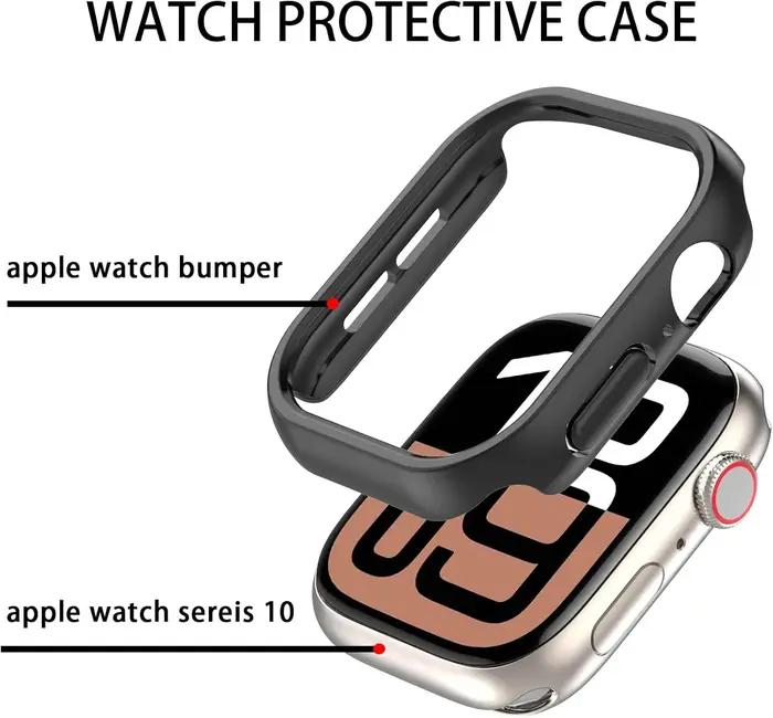 Coque protection Apple Watch 46mm 44mm 40mm - Protège-bumper PC pour iWatch Series 8 à 3