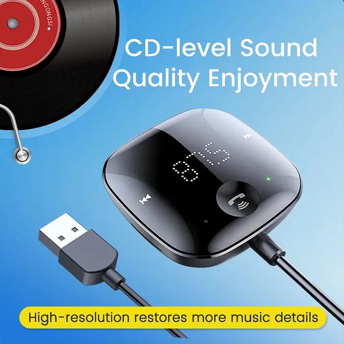 Extractme-Transmetteur audio de voiture Bluetooth 5.0, transmetteur FM sans fil, récepteur audio AUX