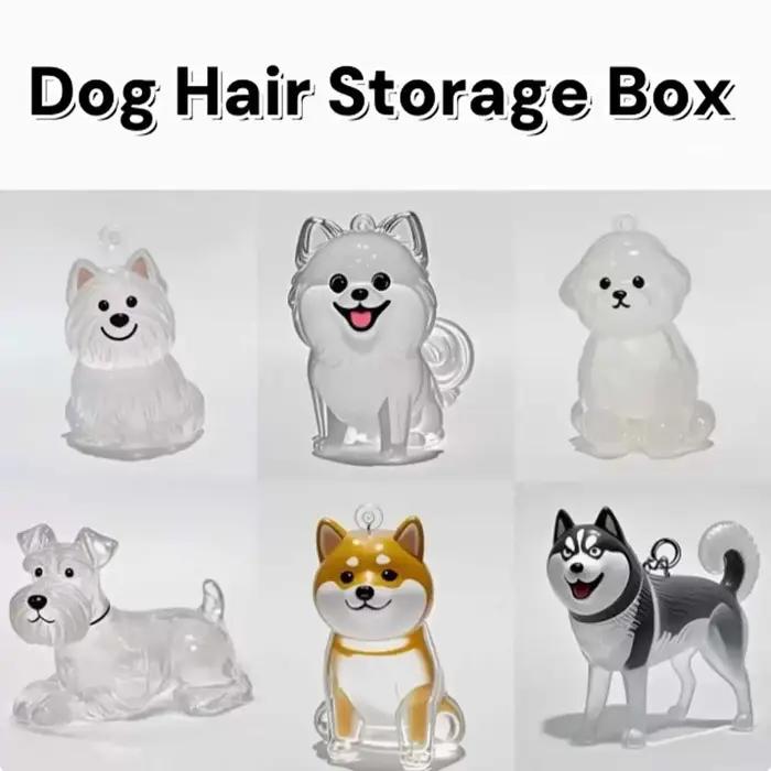 Boîte de rangement de poils de chien en forme de chien