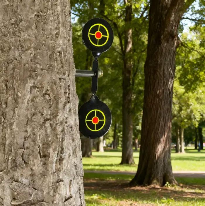 Cible de tir rotative 360 degrés en acier au carbone portable pour entraînement et compétition paintball