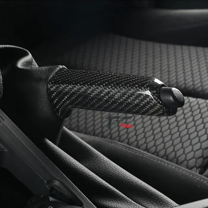 Couvercle de poignée de frein à main universel en fibre de carbone véritable pour BMW F32 F33 F36 E6