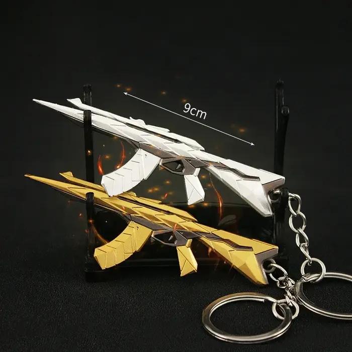 Couteau Valorant Araxys Skin pour porte-clés Vandal, accessoire de jeu, couteau de poche épée de samouraï, modèle de pistolet, cadeaux et jouets pour garçons
