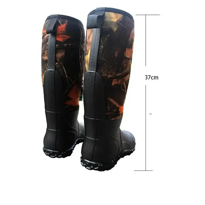 Bottes de chasse montantes en néoprène pour hommes, bottes de pluie en plein air pour la forêt profo