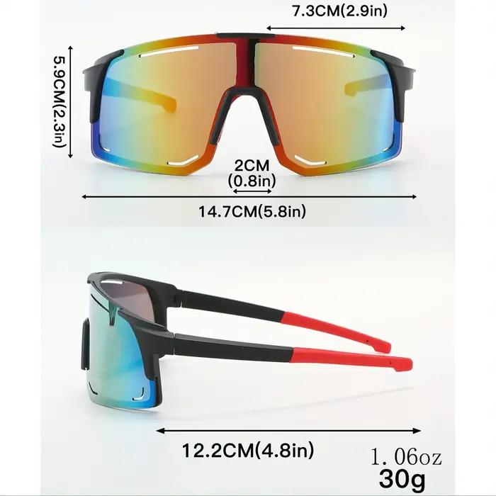 Lunettes de sport anti-lumière enveloppantes pour femmes et hommes - Grandes lunettes de soleil UV400 pour cyclisme, pêche, ski