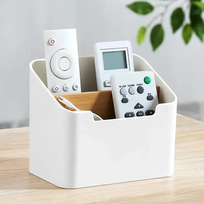 Boîte de rangement de bureau en plastique pour télécommandes, mouchoirs, cosmétiques, fournitures de bureau, organisation du salon