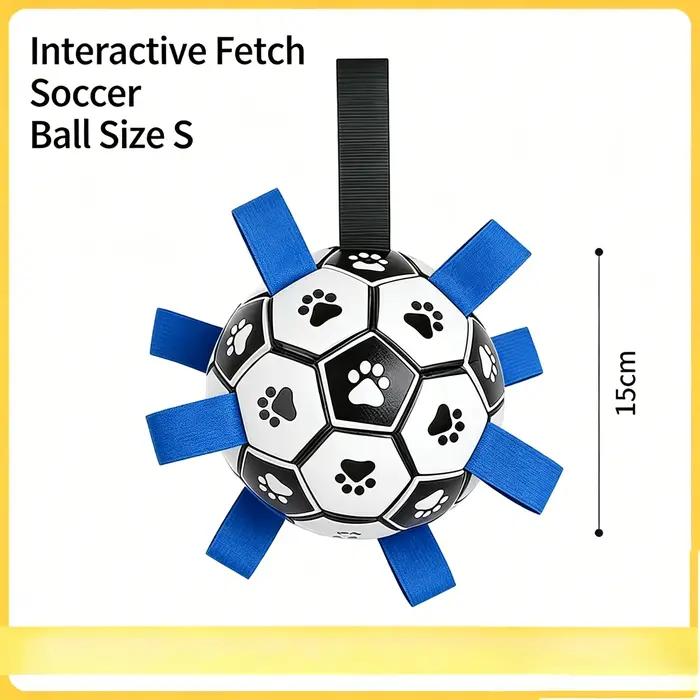 Ballon de football pour chien avec poignées, jouet interactif durable et flottant pour mâcheurs agre