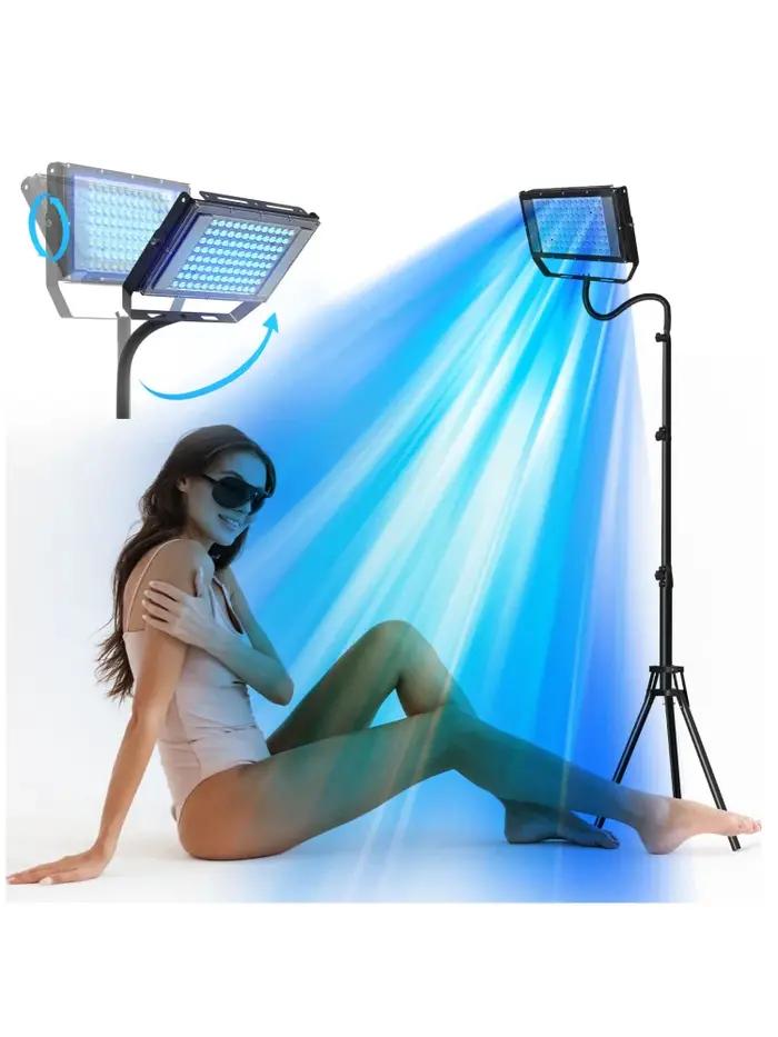 Lampe de bronzage ultraviolette 50W trépied Solarium pour bronzage corps 48 ampoules lumière bleue usage estival et quotidien occassions spéciales femmes hommes