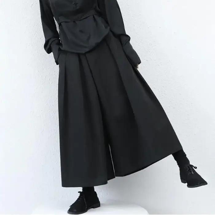 Pantalon Hakama ample à 7 points, Style gothique foncé, nouvelle tendance, jambes larges, sans genre