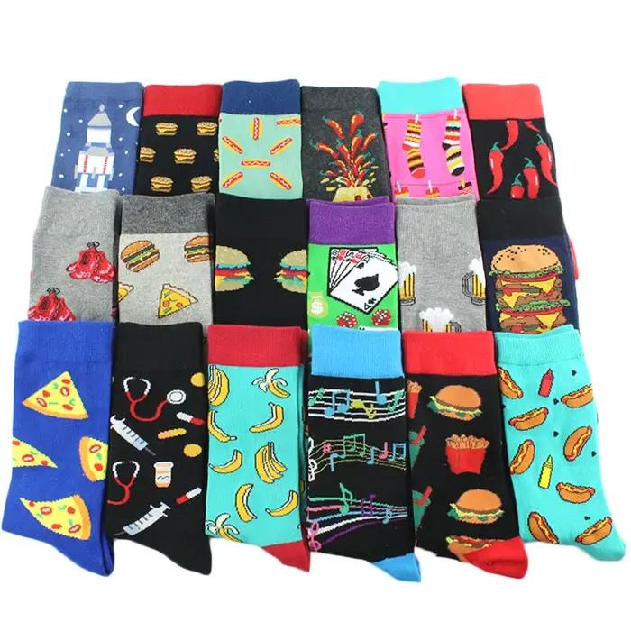 Chaussettes drôles unisexes, motifs animaux et nourriture, cadeau original et mode décalée