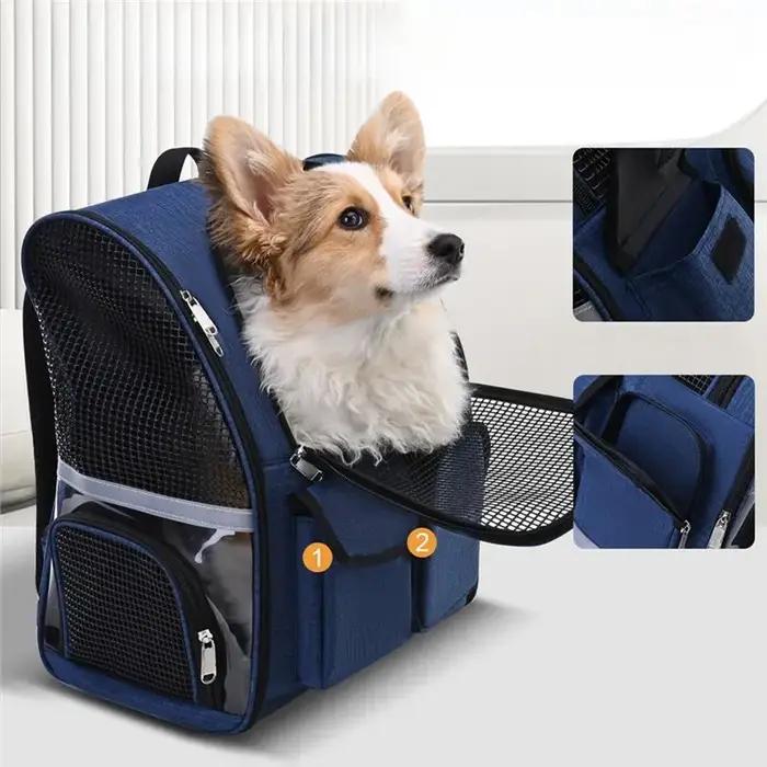 Sac à dos pour chien B84B - Portable - Grande capacité - Pour utilisation en extérieur - Transporteur pour animaux de compagnie - Design respirant