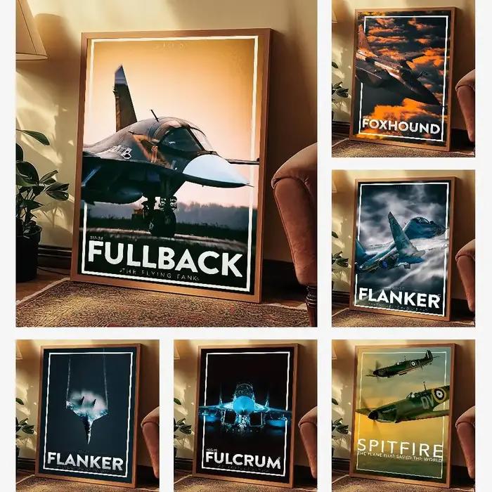 Affiche de Jets de Chasse Modernes Russes Mur Collant HD Étanche Décoration Prestigieuse Occasions Spéciales