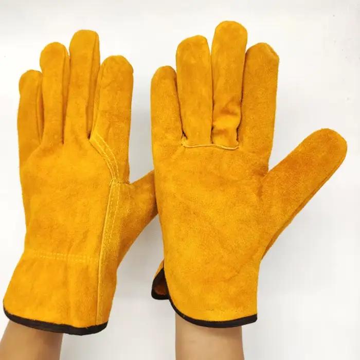 Gants travail cuir souple conducteur chasse sécurité mécanique jardin ferme soudure protection homme