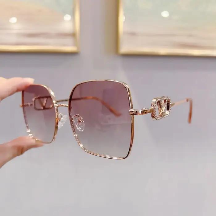 2025 nouvelle mode métal carré lunettes De soleil polarisées femmes luxe diamant UV400 lunettes De s