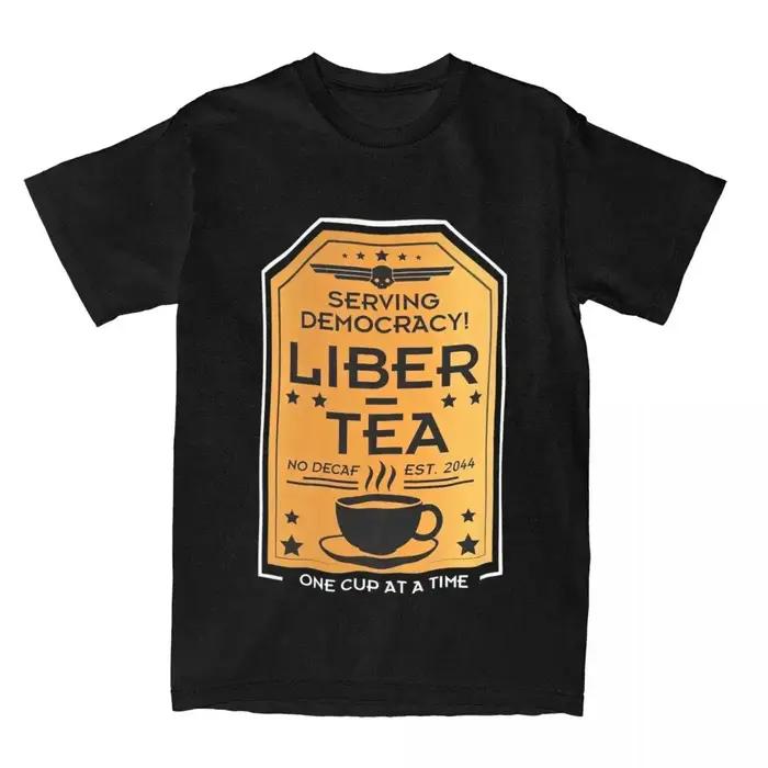 Vêtements pour hommes en coton Awesome Cup of Liber-Tea, vêtements à manches courtes, t-shirt imprim