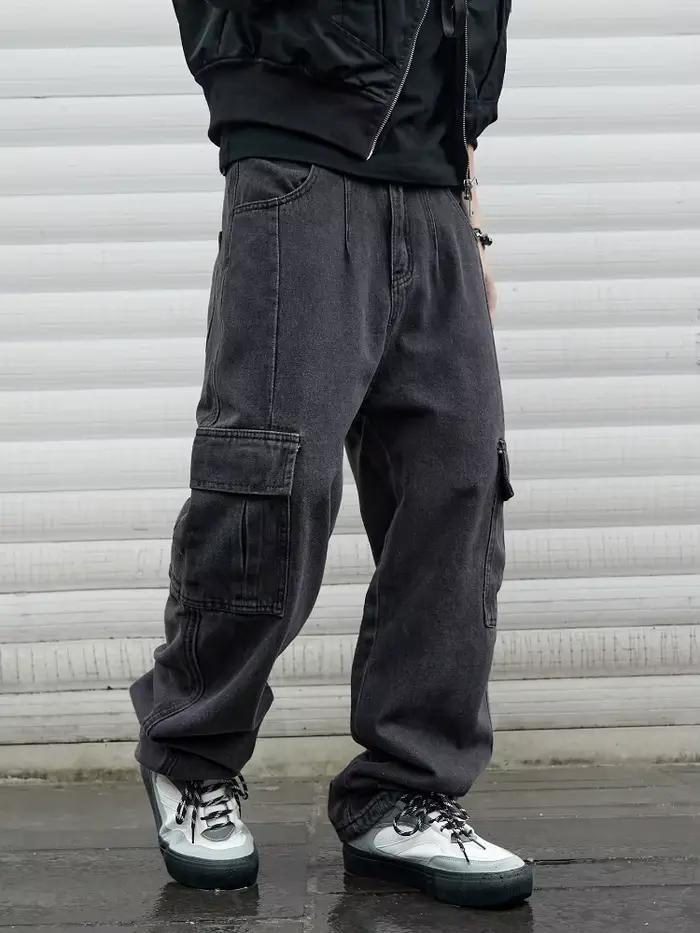 Jean Baggy à Jambes Larges pour Homme, Pantalon Cargo Surdimensionné, Style Hip Hop, Harajuku, Corée