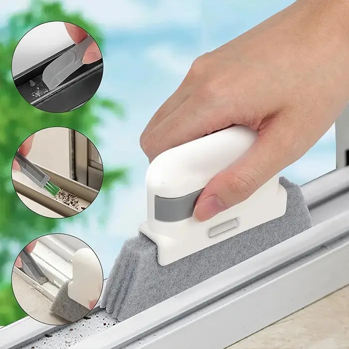Brosse de nettoyage multifonctionnelle amovible pour nettoyer les fenêtres, les rainures de fenêtre, les placards et autres recoins de la maison occasionnellement