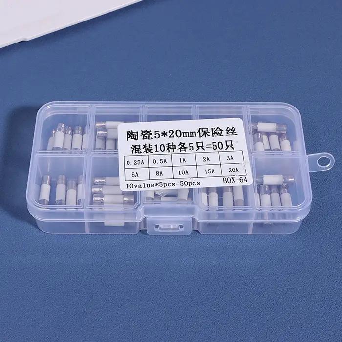 Cartouche de fusibles en céramique 100 pièces 5mm x 20mm pour sécurité domestique et professionnelle haute tension 250V