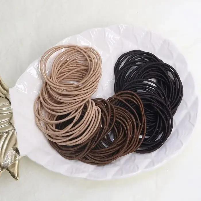 100 pièces/ensemble attaches de cheveux élastiques bandes de caoutchouc pour femmes hommes