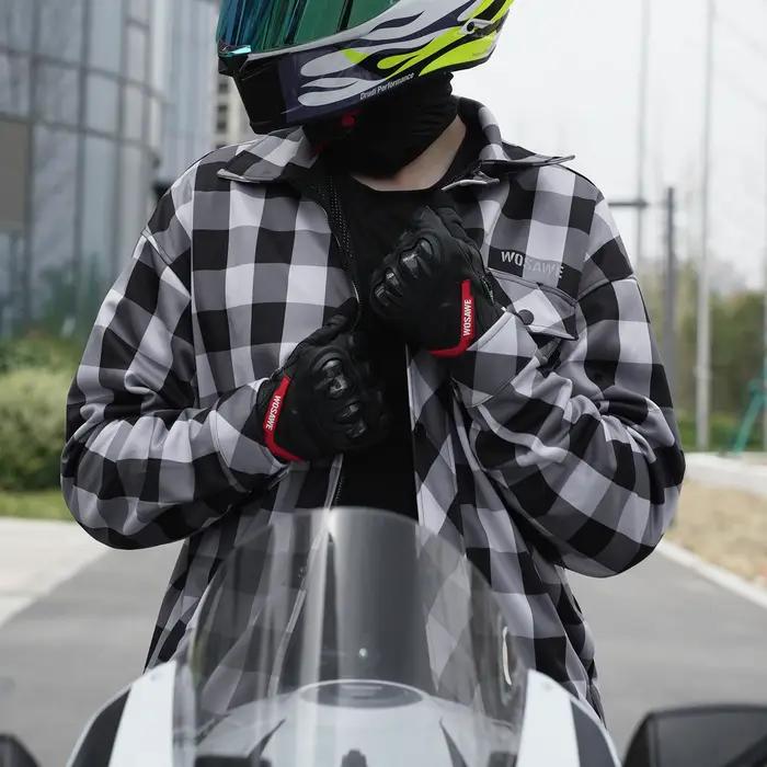 Veste à carreaux unisexe WOSAWE pour motocross